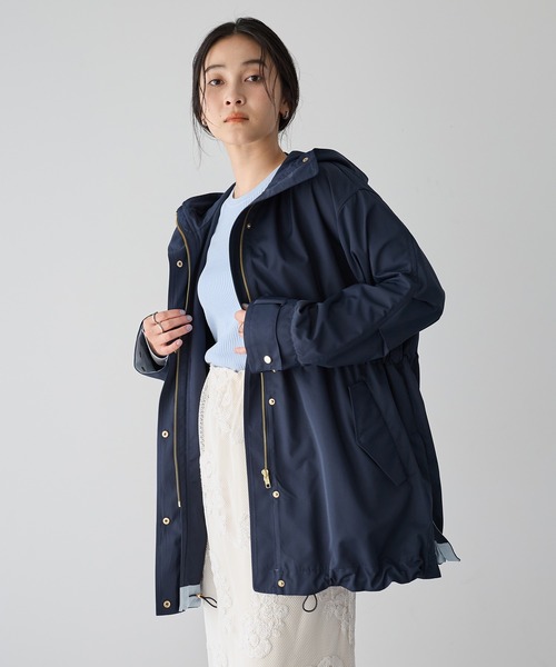 YECCA VECCA（イェッカヴェッカ）の「【撥水/花粉ガード】ミドル丈マウンテンパーカー（マウンテンパーカー・レディース・ベージュ/ネイビー/アイボリー・FREE）」の10枚目の写真