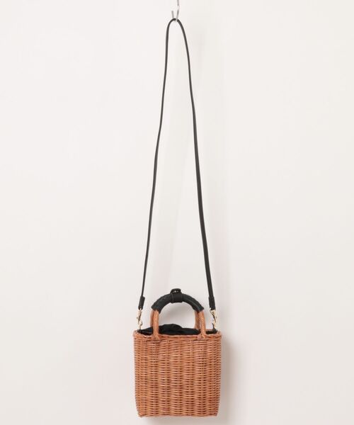 The Bagmati　ザバグマティ　レザーハンドル スクエア かごバッグ 大 The Bagmati/ザバグマティ】レザーハンドル スクエア かごバッグ（かご