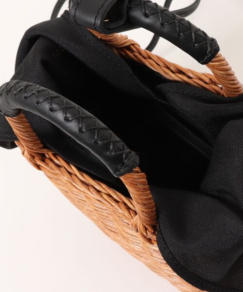 The Bagmati　ザバグマティ　レザーハンドル スクエア かごバッグ 大 The Bagmati/ザバグマティ】レザーハンドル スクエア かごバッグ（かご