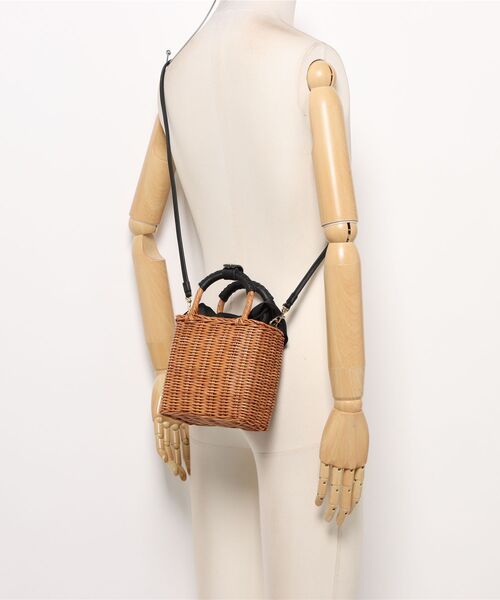 The Bagmati/ザバグマティ】レザーハンドル スクエア かごバッグ（かご