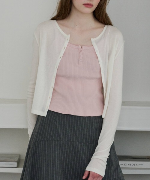 scallop sheer cardigan / スカラップシアーカーディガン