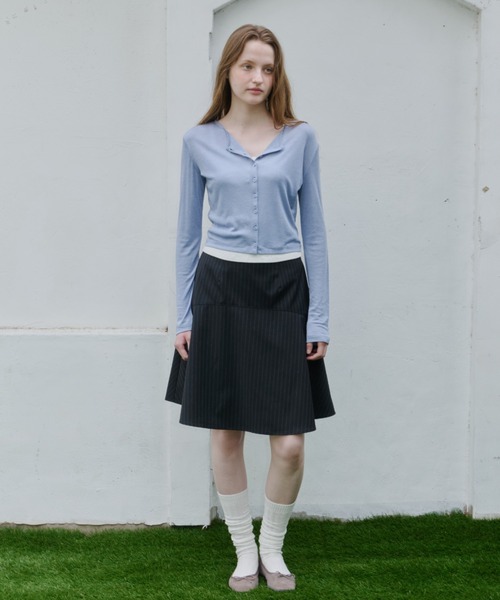 GIUNON(ジウノン)の「scallop sheer cardigan / スカラップシアーカーディガン(カーディガン/ボレロ・レディース・ブラック/グレー/ブルー/アイボリー・FREE)」の21枚目の写真