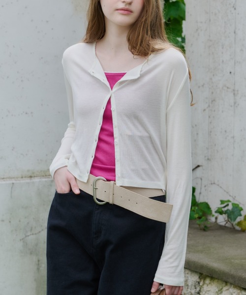 GIUNON(ジウノン)の「scallop sheer cardigan / スカラップシアーカーディガン(カーディガン/ボレロ・レディース・ブラック/グレー/ブルー/アイボリー・FREE)」の16枚目の写真