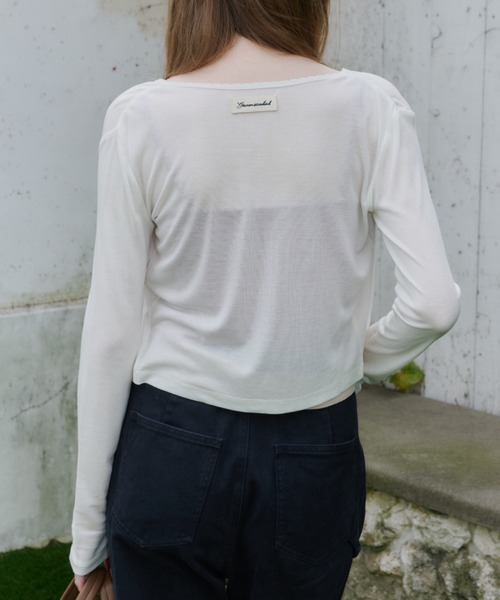 GIUNON(ジウノン)の「scallop sheer cardigan / スカラップシアーカーディガン(カーディガン/ボレロ・レディース・ブラック/グレー/ブルー/アイボリー・FREE)」の17枚目の写真
