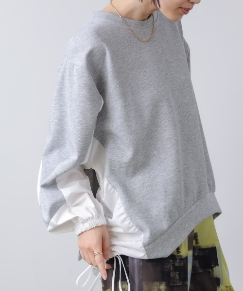 Bou Jeloud（ブージュルード）の「ドッキングドロストカットソー（Tシャツ/カットソー・レディース・オフホワイト/ブラック/グレー・FREE）」の3枚目の写真