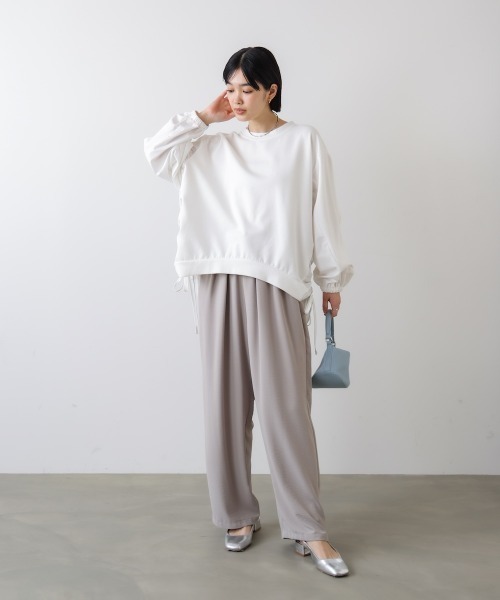 Bou Jeloud（ブージュルード）の「ドッキングドロストカットソー（Tシャツ/カットソー・レディース・オフホワイト/ブラック/グレー・FREE）」の6枚目の写真