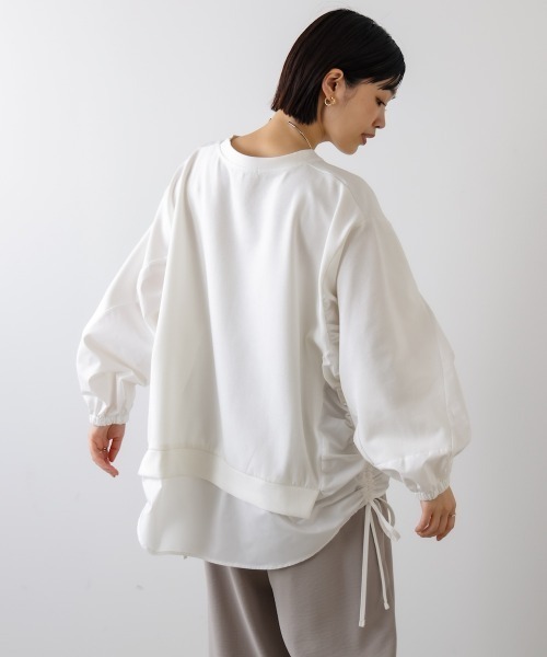 Bou Jeloud（ブージュルード）の「ドッキングドロストカットソー（Tシャツ/カットソー・レディース・オフホワイト/ブラック/グレー・FREE）」の9枚目の写真