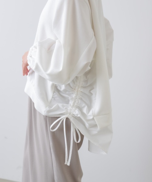 Bou Jeloud（ブージュルード）の「ドッキングドロストカットソー（Tシャツ/カットソー・レディース・オフホワイト/ブラック/グレー・FREE）」の11枚目の写真