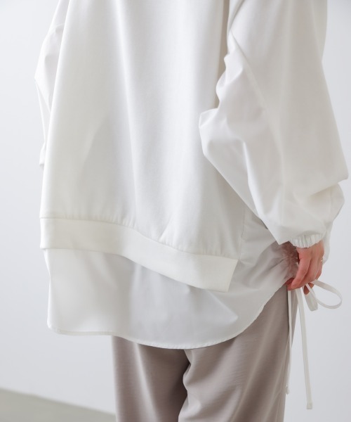 Bou Jeloud（ブージュルード）の「ドッキングドロストカットソー（Tシャツ/カットソー・レディース・オフホワイト/ブラック/グレー・FREE）」の12枚目の写真