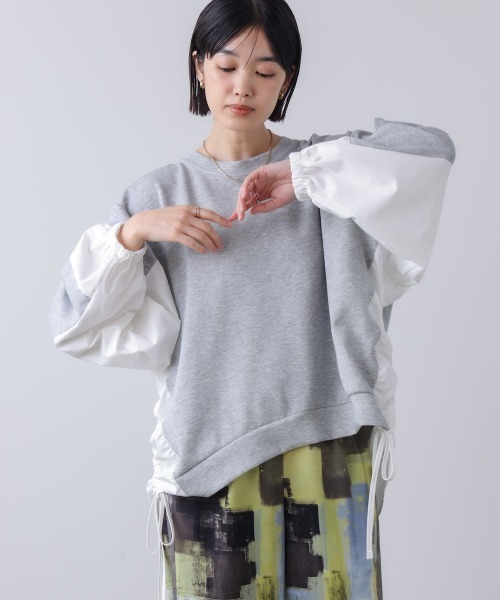 Bou Jeloud（ブージュルード）の「ドッキングドロストカットソー（Tシャツ/カットソー・レディース・オフホワイト/ブラック/グレー・FREE）」の13枚目の写真