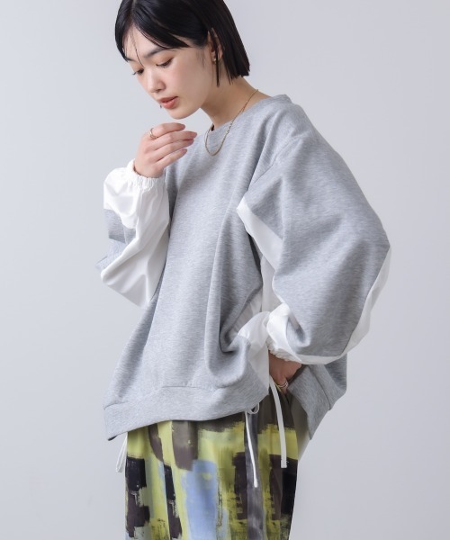 Bou Jeloud（ブージュルード）の「ドッキングドロストカットソー（Tシャツ/カットソー・レディース・オフホワイト/ブラック/グレー・FREE）」の16枚目の写真