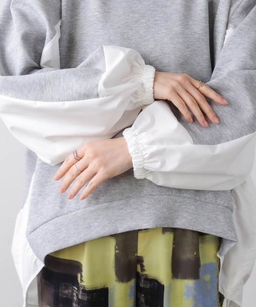 Bou Jeloud（ブージュルード）の「ドッキングドロストカットソー（Tシャツ/カットソー・レディース・オフホワイト/ブラック/グレー・FREE）」の21枚目の写真