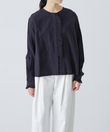 かぐれ | コットンリネンフリルブラウス(シャツ/ブラウス)