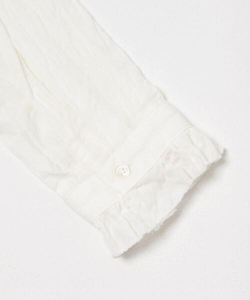 かぐれ（カグレ）の「コットンリネンフリルブラウス（シャツ/ブラウス・レディース・オフホワイト/チェック/ネイビー・FREE）」の6枚目の写真