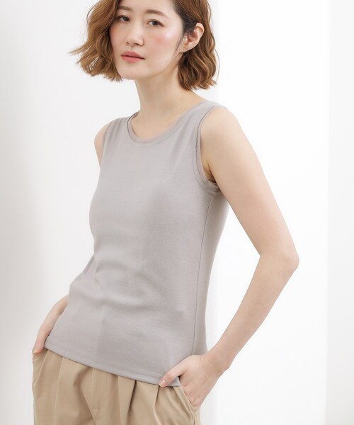 grove（グローブ）の「チュールクルーネックタンクトップ（タンクトップ・レディース・ライトグレー/ブラック/オフホワイト・02/03/01/04/05）」の3枚目の写真