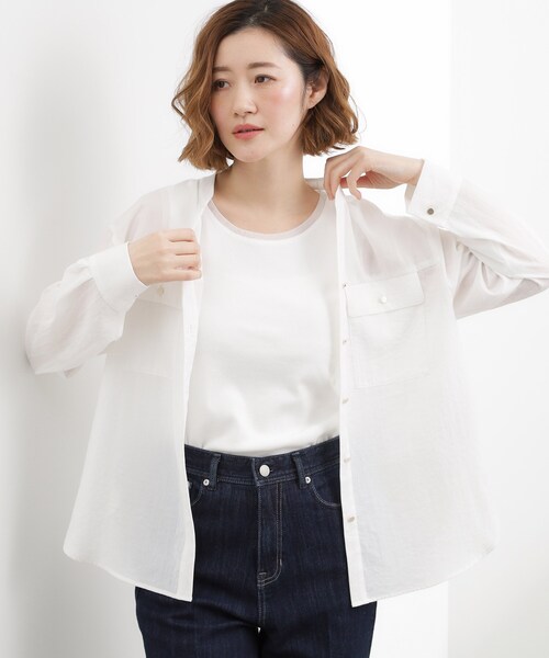 grove（グローブ）の「チュールクルーネックタンクトップ（タンクトップ・レディース・ライトグレー/ブラック/オフホワイト・02/03/01/04/05）」の5枚目の写真