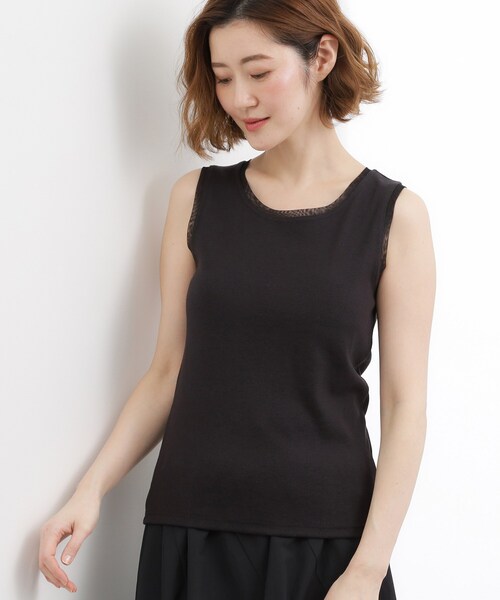 grove（グローブ）の「チュールクルーネックタンクトップ（タンクトップ・レディース・ライトグレー/ブラック/オフホワイト・02/03/01/04/05）」の12枚目の写真