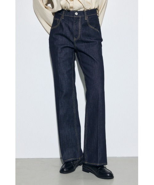 サイズ,身長別画像あり】AZUL DENIM センタープレスフレアデニム