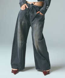 X-girl | FADED FACE LABEL WIDE BAGGY DENIM PANTS(デニムパンツ)