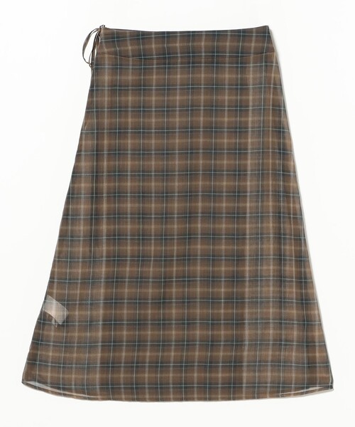 BEAMS BOY（ビームスボーイ）の「maturely / ボイル チェック ラップ スカート（スカート・レディース・ピンク/ブラウン・ONE SIZE）」の10枚目の写真