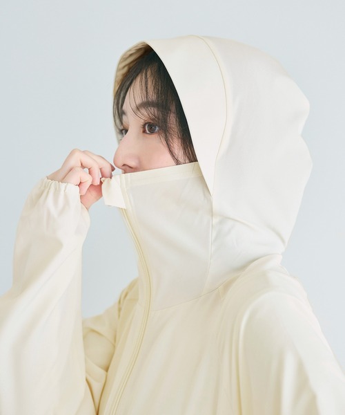 coca（coca）（コカ）の「UVカットティアードパーカー（パーカー・レディース・ブラック/アイボリー/ライトベージュ/ライトブルー・L/M/S）」の11枚目の写真