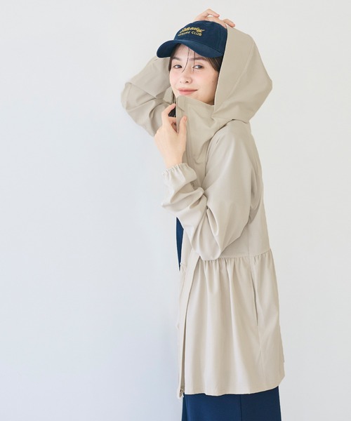 coca（coca）（コカ）の「UVカットティアードパーカー（パーカー・レディース・ブラック/アイボリー/ライトベージュ/ライトブルー・L/M/S）」の13枚目の写真