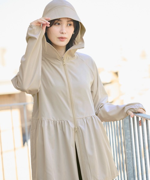 coca（coca）（コカ）の「UVカットティアードパーカー（パーカー・レディース・ブラック/アイボリー/ライトベージュ/ライトブルー・L/M/S）」の15枚目の写真