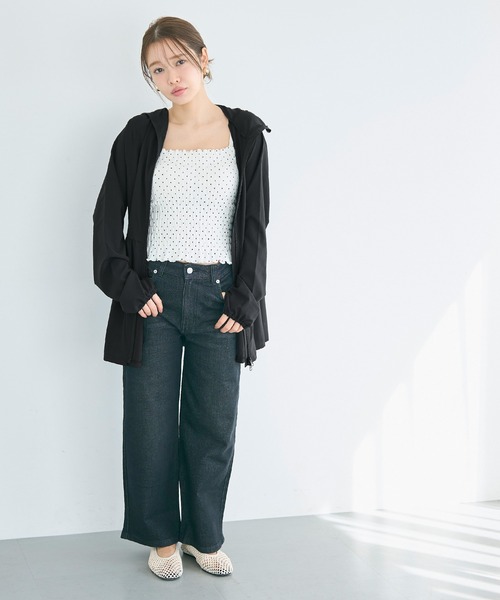 coca（coca）（コカ）の「UVカットティアードパーカー（パーカー・レディース・ブラック/アイボリー/ライトベージュ/ライトブルー・L/M/S）」の16枚目の写真