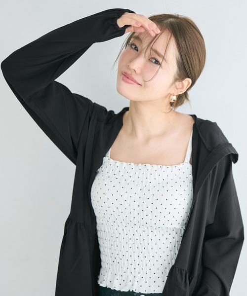 coca（coca）（コカ）の「UVカットティアードパーカー（パーカー・レディース・ブラック/アイボリー/ライトベージュ/ライトブルー・L/M/S）」の17枚目の写真