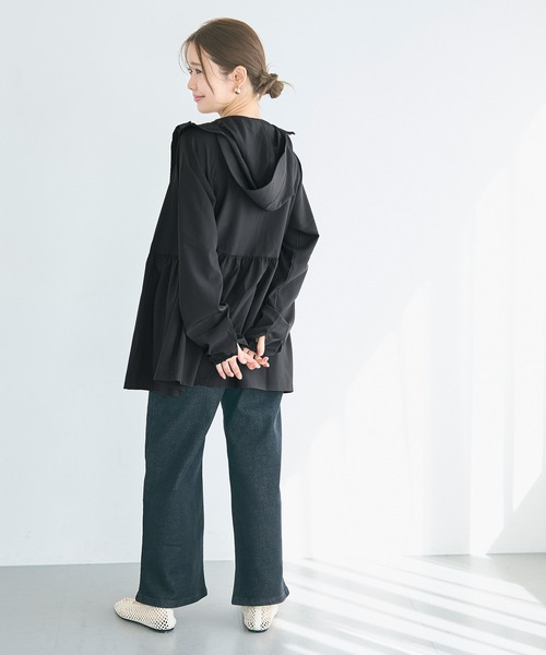 coca（coca）（コカ）の「UVカットティアードパーカー（パーカー・レディース・ブラック/アイボリー/ライトベージュ/ライトブルー・L/M/S）」の18枚目の写真
