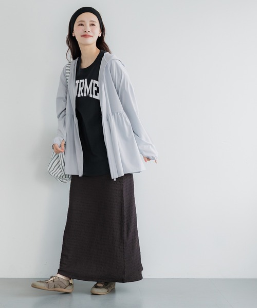 coca（coca）（コカ）の「UVカットティアードパーカー（パーカー・レディース・ブラック/アイボリー/ライトベージュ/ライトブルー・L/M/S）」の20枚目の写真