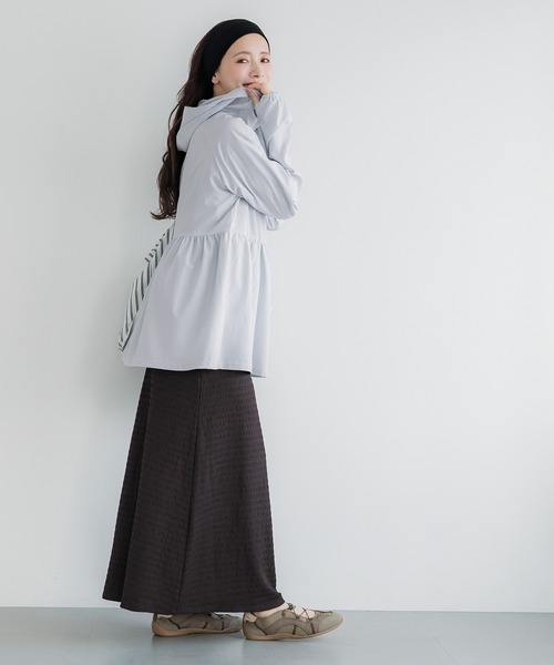 coca（coca）（コカ）の「UVカットティアードパーカー（パーカー・レディース・ブラック/アイボリー/ライトベージュ/ライトブルー・L/M/S）」の22枚目の写真