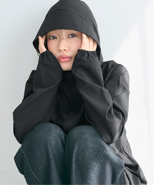 coca(coca)(コカ)の「UVカットティアードパーカー(パーカー・レディース・ブラック/アイボリー/ライトベージュ/ライトブルー・L/M/S)」の7枚目の写真