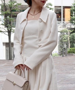 セール】design tweed over jacket / デザインツイードオーバー