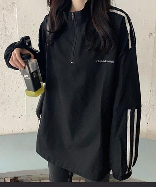 SallyLunn(サリーラン)の「スポーティハーフジップトップス(その他トップス・レディース・ブラック・LARGE/MEDIUM)」の3枚目の写真