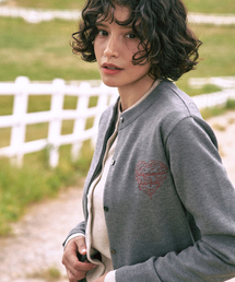 GLOWNOTE（グロウノート）の「ハート刺繍カーディガン[グレー]（カーディガン/ボレロ）」