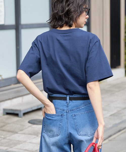 PENNEYS(ぺニーズ)の「PENNEYS/ペニーズ 別注 THE FOX ロゴ ハートワッペン刺繍 オーバーサイズ 半袖Tシャツ(Tシャツ/カットソー・レディース・ホワイト系/ブラック/オフホワイト/ブラック系/オートミール/ネイビー・L/M)」の19枚目の写真