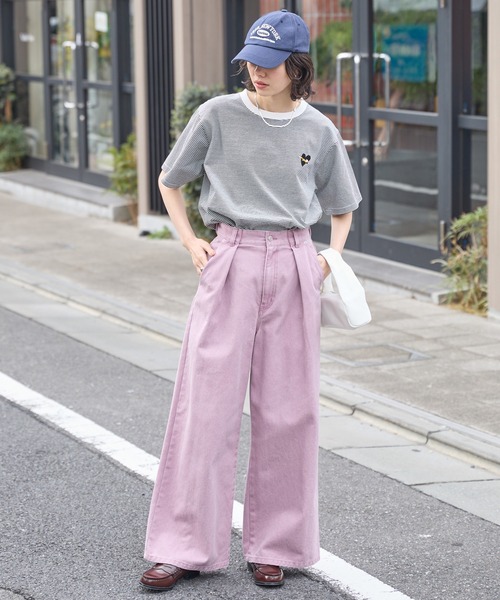 PENNEYS(ぺニーズ)の「PENNEYS/ペニーズ 別注 THE FOX ロゴ ハートワッペン刺繍 オーバーサイズ 半袖Tシャツ(Tシャツ/カットソー・レディース・ホワイト系/ブラック/オフホワイト/ブラック系/オートミール/ネイビー・L/M)」の10枚目の写真