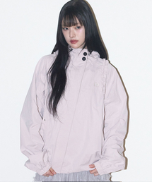 ILLIGO（イリゴ）の「オブリークフリルフードジャケットピンク（ナイロンジャケット）」