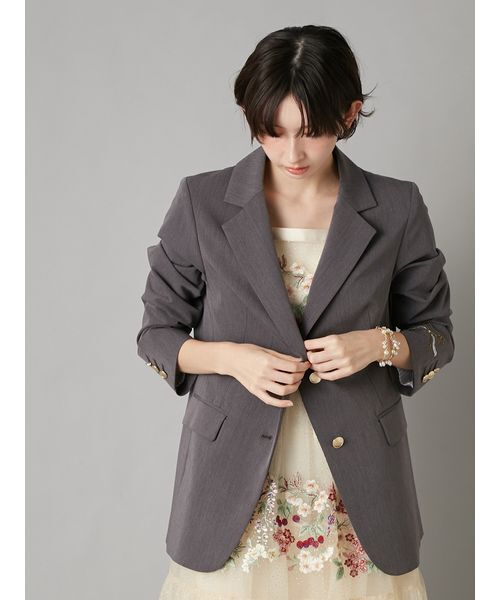 LILY BROWN（リリーブラウン）の「【LILY BROWN×KEITA MARUYAMA】エンブロイダリージャケット（テーラードジャケット・レディース・ネイビー/グレー・F）」の3枚目の写真