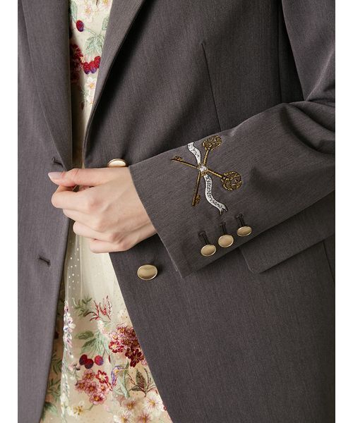 LILY BROWN（リリーブラウン）の「【LILY BROWN×KEITA MARUYAMA】エンブロイダリージャケット（テーラードジャケット・レディース・ネイビー/グレー・F）」の7枚目の写真