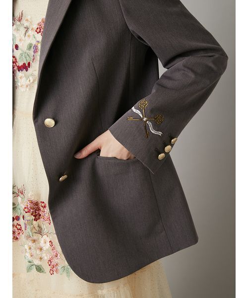 LILY BROWN（リリーブラウン）の「【LILY BROWN×KEITA MARUYAMA】エンブロイダリージャケット（テーラードジャケット・レディース・ネイビー/グレー・F）」の8枚目の写真