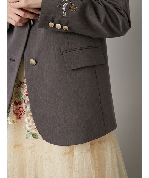 LILY BROWN（リリーブラウン）の「【LILY BROWN×KEITA MARUYAMA】エンブロイダリージャケット（テーラードジャケット・レディース・ネイビー/グレー・F）」の9枚目の写真