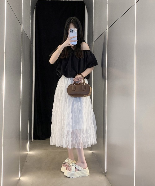 Miniministore(ミニミニストア)の「ドット柄リボン厚底サンダルレディース美脚(サンダル・レディース・ブラック/アイボリー/ピンク/ホワイト/イエロー・23.5cm/22.5cm/24.0cm/23.0cm/24.5cm)」の17枚目の写真