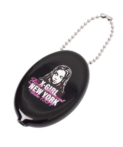 X-girl(エックスガール)の「FACE AND SCRIPT MIX LOGO RUBBER COIN CASE(コインケース・レディース・ブラック/ブルー・ONE SIZE)」の4枚目の写真