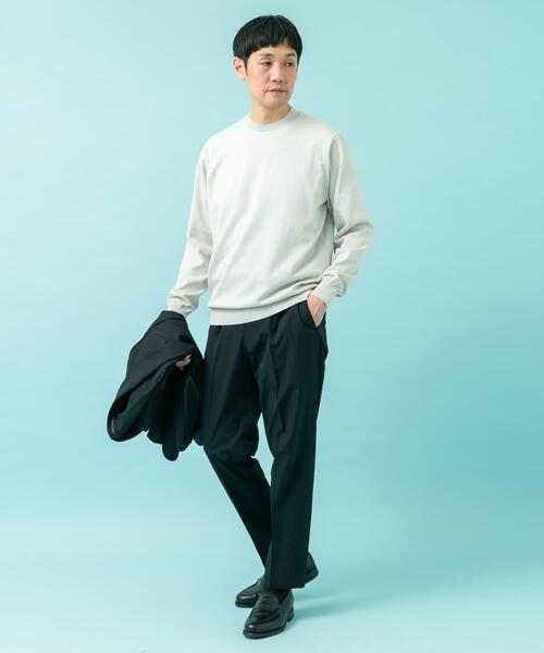 URBAN RESEARCH DOORS（アーバンリサーチドアーズ）の「LIFE STYLE TAILOR　ハイゲージクルーネック長袖ニット（ニット/セーター・メンズ・ホワイト系その他/ブラウン系その他/グレー・MEDIUM/LARGE）」の14枚目の写真