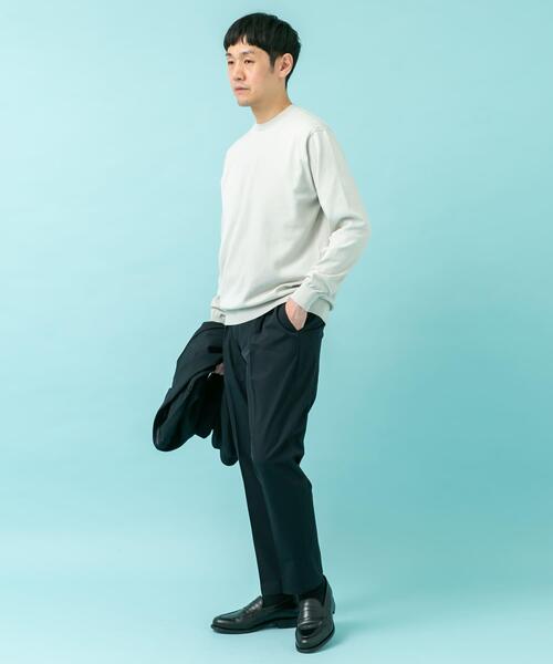 URBAN RESEARCH DOORS（アーバンリサーチドアーズ）の「LIFE STYLE TAILOR　ハイゲージクルーネック長袖ニット（ニット/セーター・メンズ・ホワイト系その他/ブラウン系その他/グレー・MEDIUM/LARGE）」の15枚目の写真