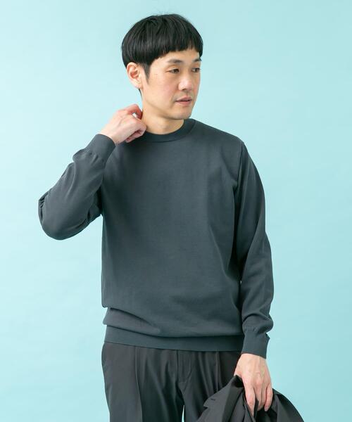 セール】LIFE STYLE TAILOR ハイゲージクルーネック長袖ニット（ニット