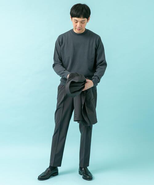 URBAN RESEARCH DOORS（アーバンリサーチドアーズ）の「LIFE STYLE TAILOR　ハイゲージクルーネック長袖ニット（ニット/セーター・メンズ・ホワイト系その他/ブラウン系その他/グレー・MEDIUM/LARGE）」の8枚目の写真