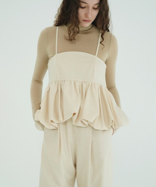 CLANE（クラネ）の「PEPLUM LAYERED ALL IN ONE（つなぎ/オールインワン・レディース・アイボリー/ブラック・0/1/2）」の12枚目の写真